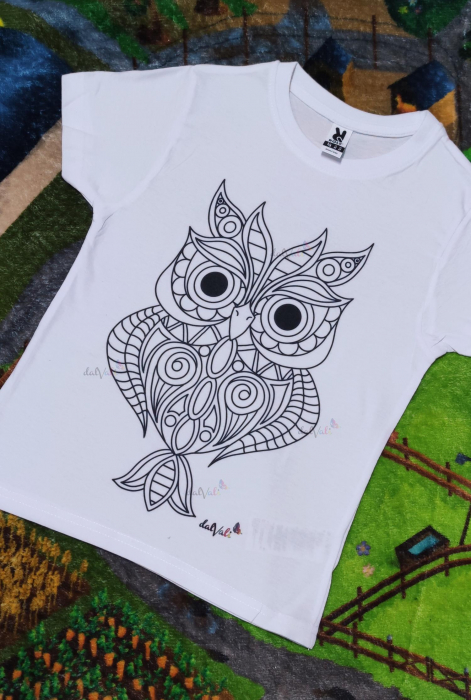 TRICOU COPII DE COLORAT MANDALA BUFNITA [2]