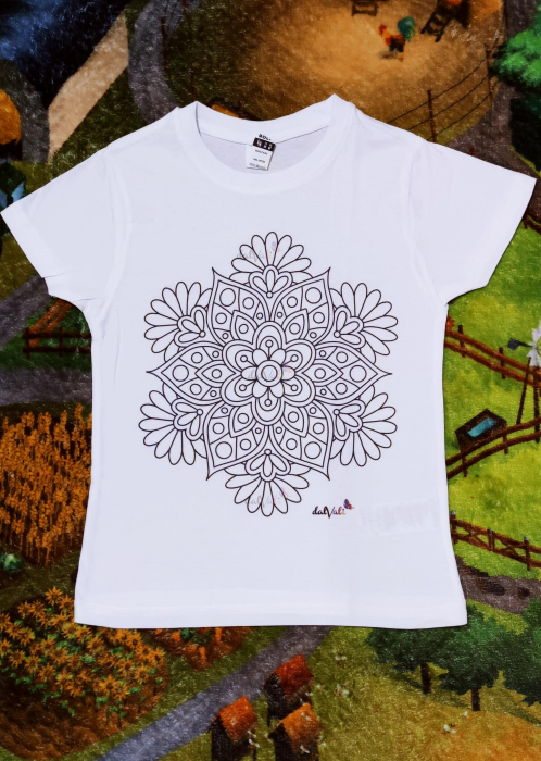 TRICOU COPII DE COLORAT MANDALA FLOARE [1]