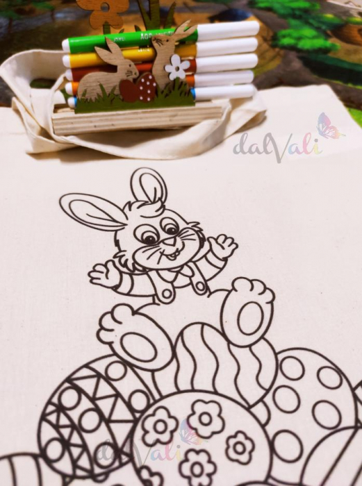 GEANTA EDUCATIVA DE COLORAT IEPURASUL SI OUALE DE PASTE [3]
