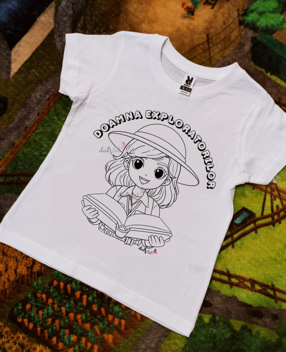 Tricou de colorat Doamna Exploratorilor [1]