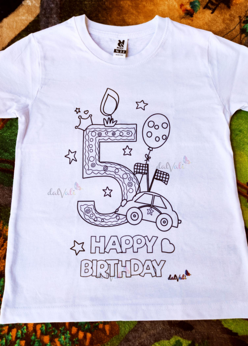 Tricou educativ de colorat 5 Ani Masinuta [4]