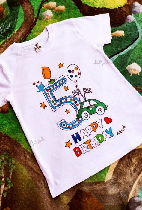 Tricou educativ de colorat 5 Ani Masinuta [3]