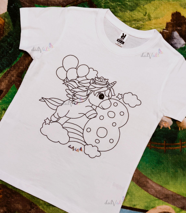 Tricou educativ de colorat 8 Ani Unicorn [1]