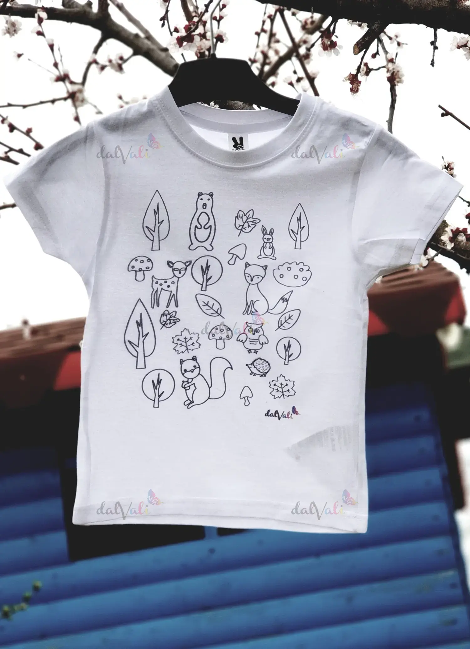 Tricou educativ de colorat - Animale din padure [4]