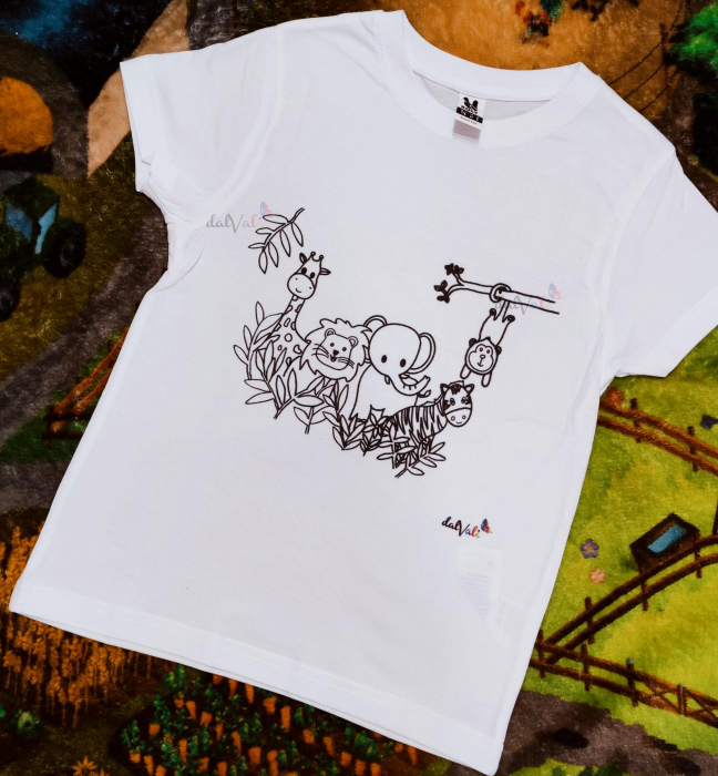 Tricou educativ de colorat - Animale din savana [3]
