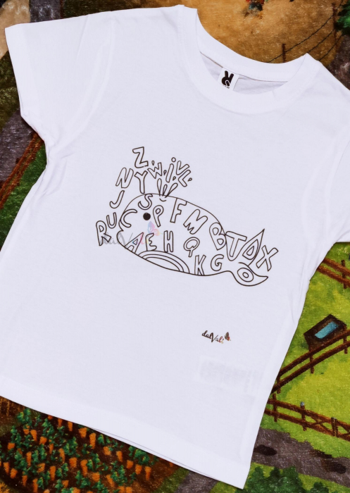 Tricou educativ de colorat - Balena alfabet [4]