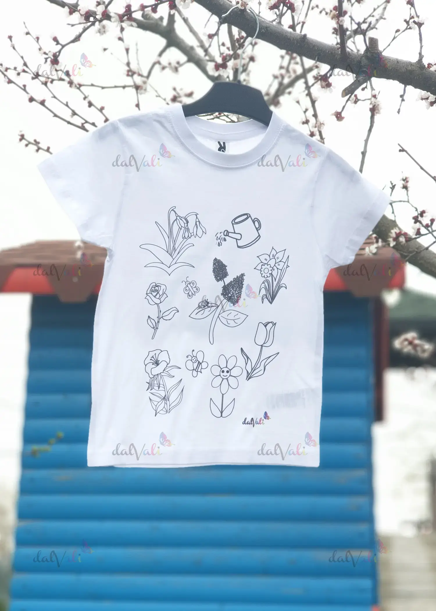 Tricou educativ de colorat - Invatam florile [2]