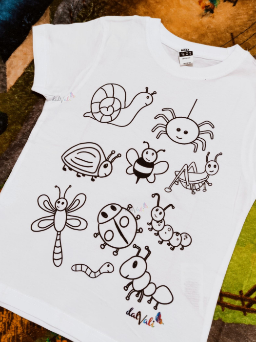 Tricou educativ de colorat - Micile necuvantatoare - Insecte [3]