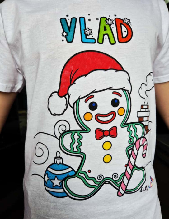 Tricou educativ de colorat Omulet de Turta Dulce - Baiat [1]