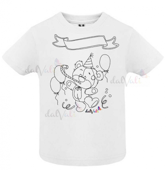 Tricou educativ de colorat personalizat ursulet aniversar [3]