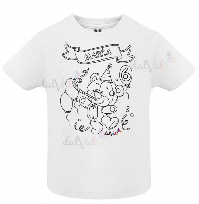 Tricou educativ de colorat personalizat ursulet aniversar [6]