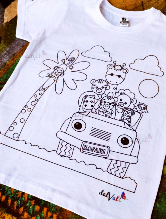 Tricou educativ de colorat Safari [2]