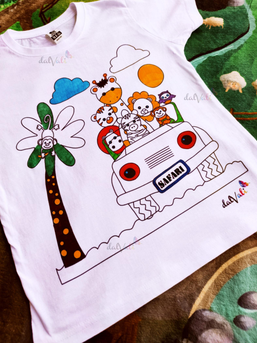 Tricou educativ de colorat Safari [3]