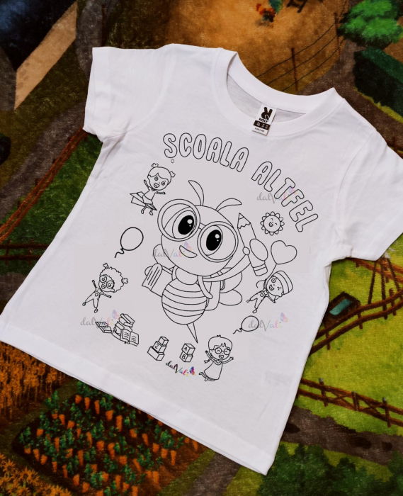 Tricou educativ de colorat Saptamana Altfel Albinuta [2]