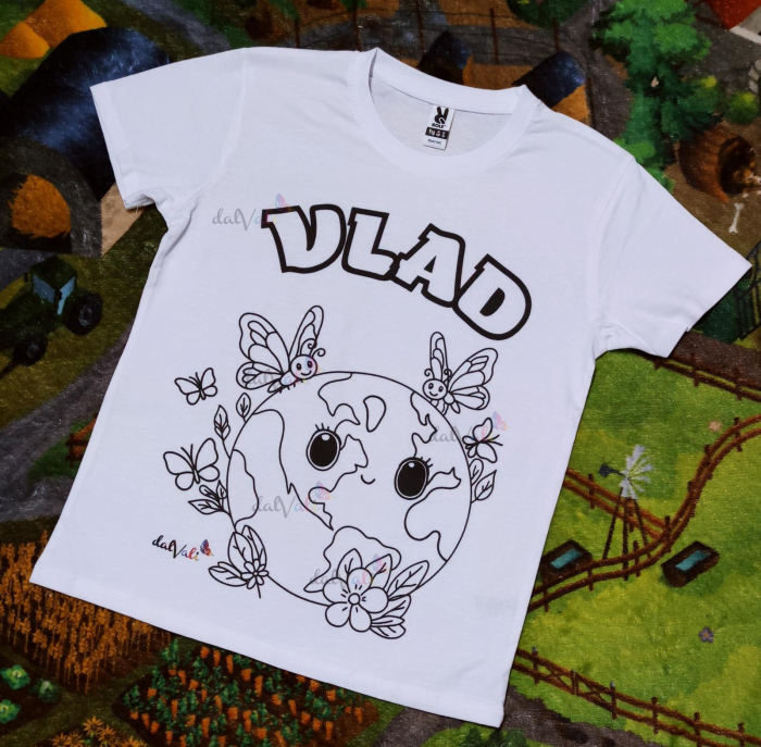 Tricou educativ de colorat Saptamana Verde - Fluturasi [3]