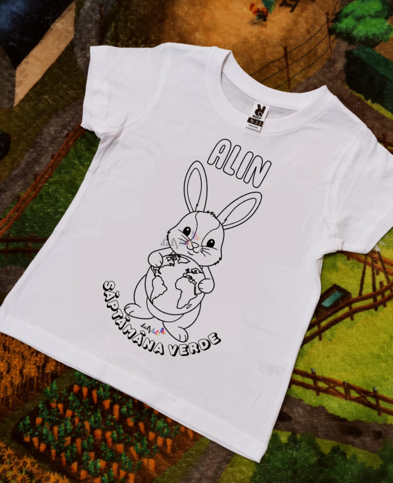 Tricou educativ de colorat Saptamana Verde Iepuras [1]