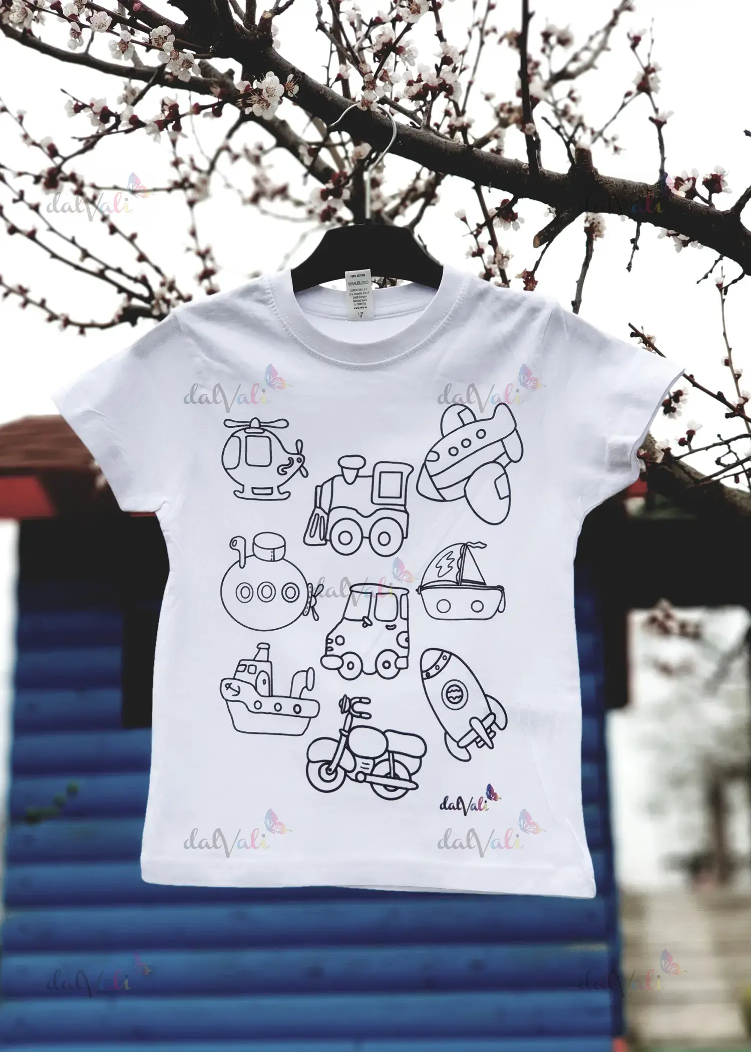 Tricou educativ de colorat - Transporturi [2]