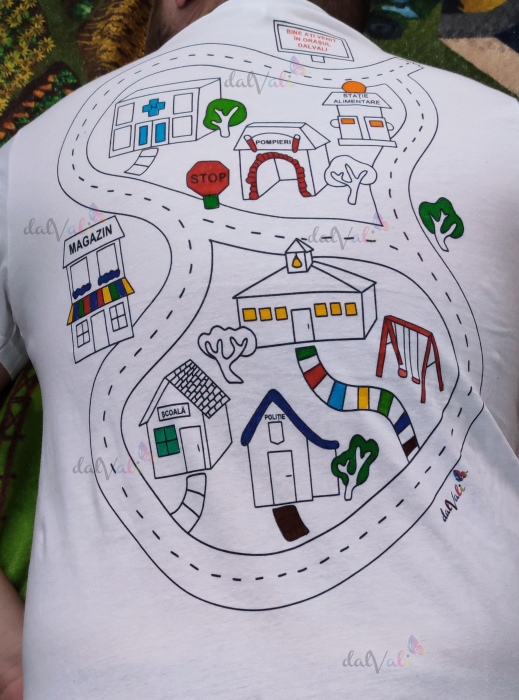 Pachet -Tricou educativ de colorat - Traseu masini [2]