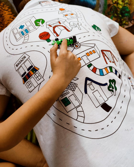 Pachet -Tricou educativ de colorat - Traseu masini [7]