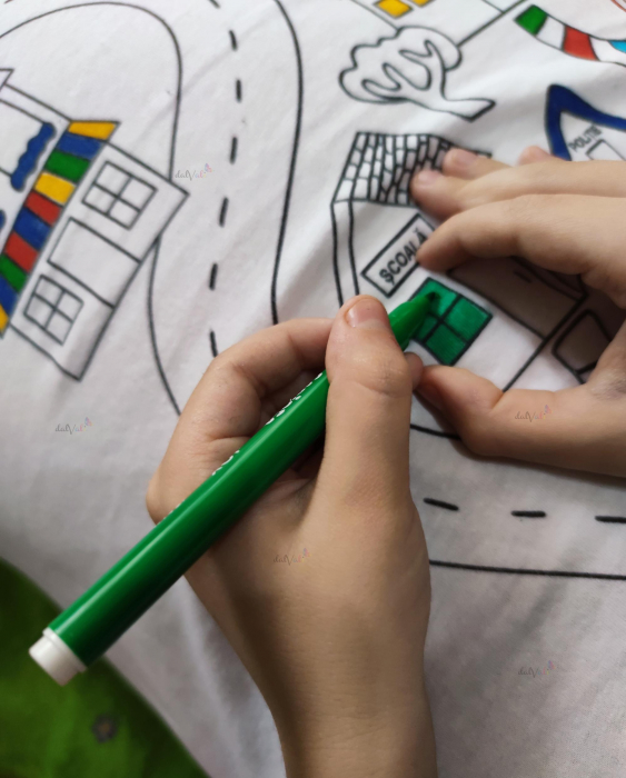 Pachet -Tricou educativ de colorat - Traseu masini [9]