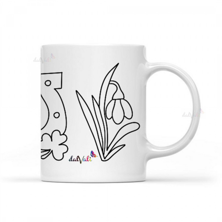 Cana de pictat 1 Martie + Cadou 1 set 6 culori acrilice si 1 set 3 pensule [1]