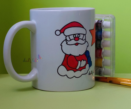 Cana de pictat + Cadou 1 set 6 culori acrilice si 1 set 3 pensule-model 1 [3]