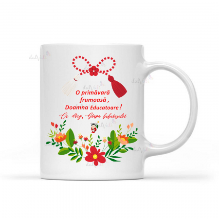 Cana personalizata Educatoare - Buburuze - 1 Martie - O primavara frumoasa [0]