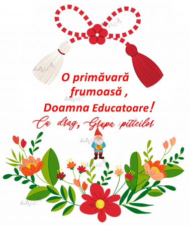 Cana personalizata Educatoare - Pitici - 1 Martie - O primavara frumoasa [1]