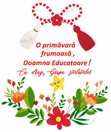 Cana personalizata Educatoare - Stelute - 1 Martie - O primavara frumoasa [1]