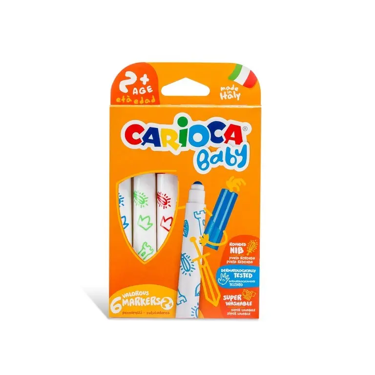 Carioca Baby 2+ - Carioci lavabile 6 culori/set