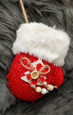 Decoratiune brad manusa cu brad si fulg 15cm [0]