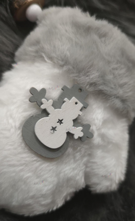 Decoratiune brad manusa cu om de zapada 15cm [0]