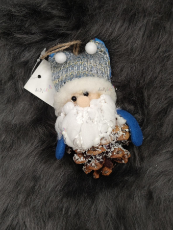 Decoratiune brad Mos Craciun din con 15cm [0]