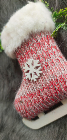 Decoratiune brad patine cu fulg 13cm [1]