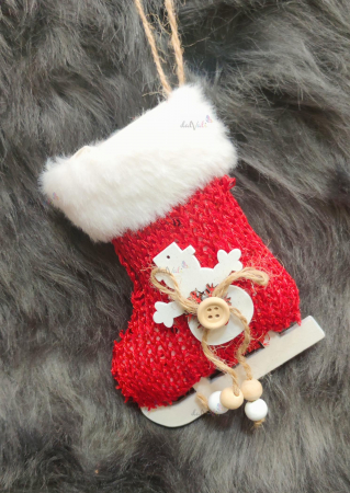 Decoratiune brad patine om de zapada 13cm [0]