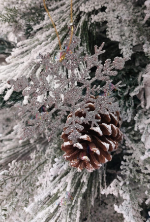 Decoratiune brad set 3 fulgi sclipici 11cm [1]