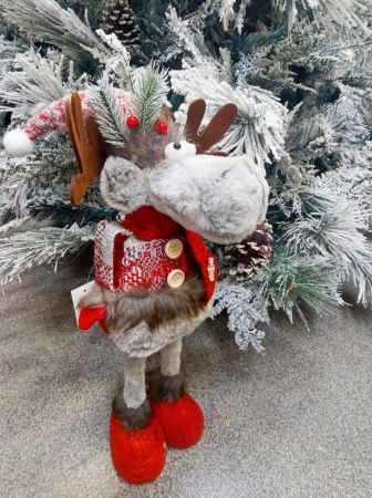 Decoratiune Craciun figurina ren picioare telescopice 50cm [1]