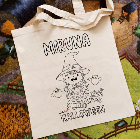 TRICOURI DE COLORAT SI ACCESORII - Geanta de colorat Halloween Fata