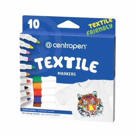 Marker Centropen Textile 2739 - 10 culori/set
