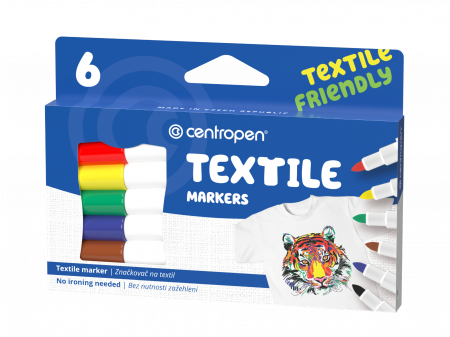 Marker Centropen Textile 2739 - 6 culori/set