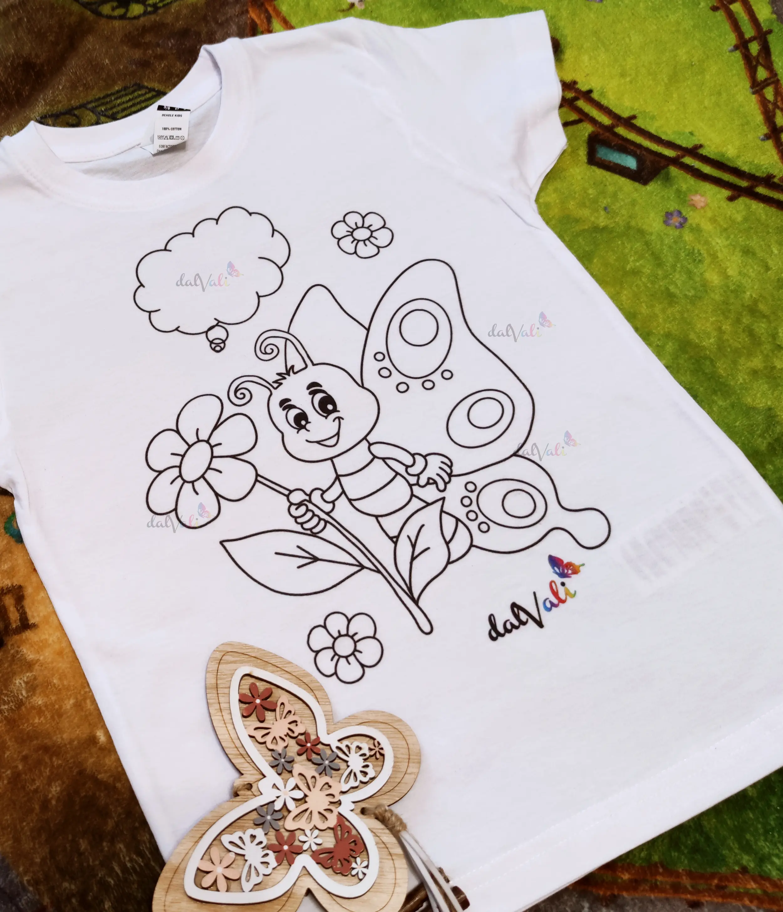 TRICOURI COPII - TRICOU EDUCATIV DE COLORAT FLUTURAS
