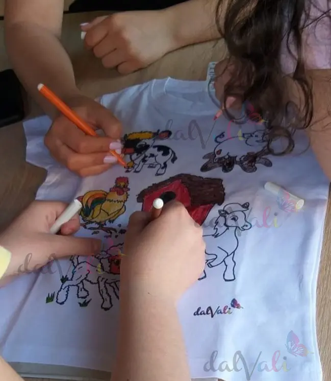 Tricou educativ de colorat - Animale de la ferma [3]