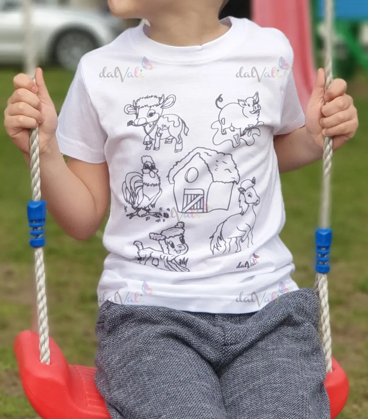Tricou educativ de colorat - Animale de la ferma [2]
