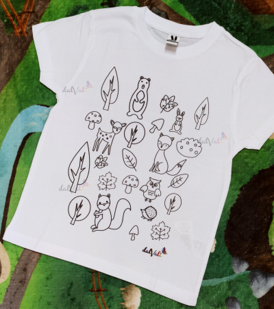 Tricou educativ de colorat - Animale din padure [2]