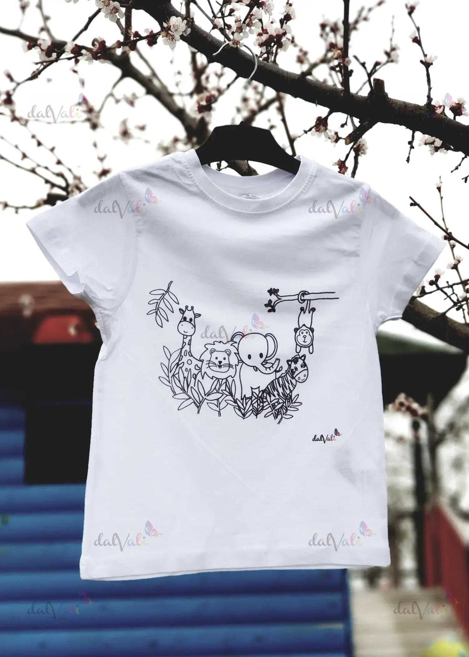 Tricou educativ de colorat - Animale din savana [1]