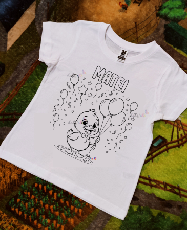 Tricou educativ de colorat Boboc - Baloane