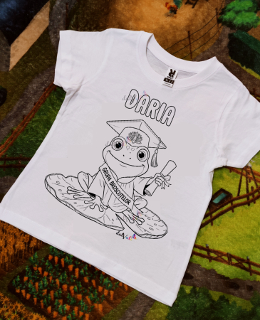 TRICOURI COPII - Tricou educativ de colorat Broscuta Premiere-Serbare-Absolvire-1