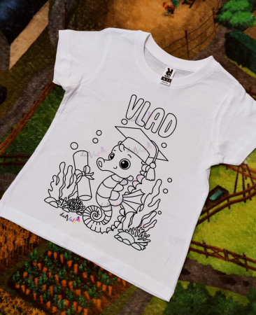 TRICOURI COPII - Tricou educativ de colorat Calut de mare Premiere-Serbare-Absolvire