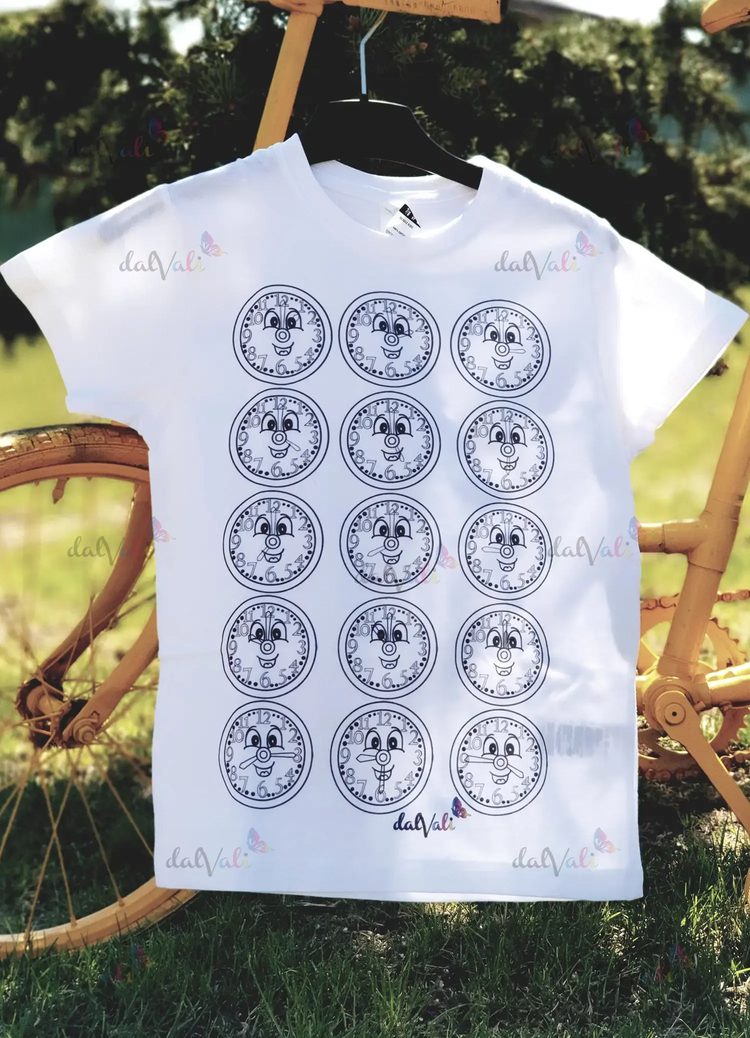 TRICOURI COPII - Tricou educativ de colorat - Ceasul