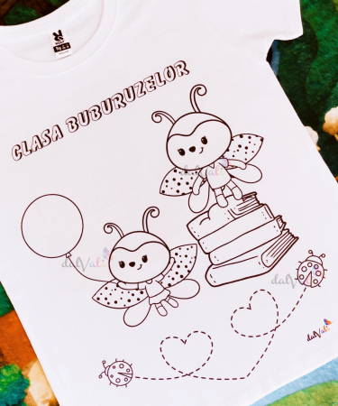 TRICOURI COPII - Tricou educativ de colorat Clasa Buburuzelor